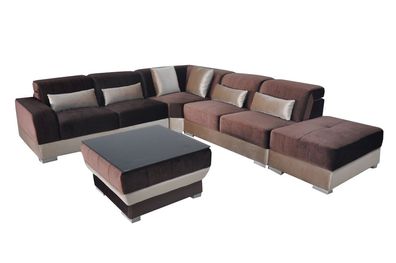 Leder Eck Sofa mit USB, olster Couchen Wohnlandschaft Luxus Garnitur Ecke Sofas