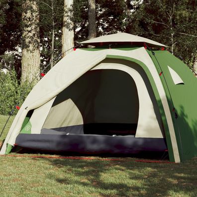 vidaXL Kuppel-Campingzelt 4 Personen Grün Quick Release