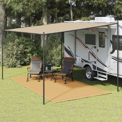 vidaXL Zeltteppich Sandfarbe 250x450 cm HDPE