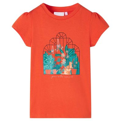 Kinder-T-Shirt Dunkelorange 104