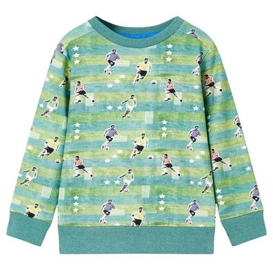 Kinder-Sweatshirt Hellgrün Melange 92