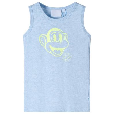 Kinder-Tanktop Hellblau Melange 104