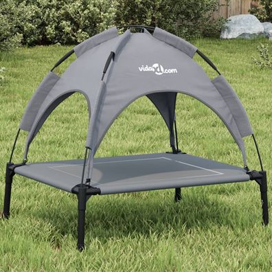 vidaXL Hundeliege mit Dach Anthrazit Oxford-Gewebe und Stahl