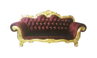 Thron Sofa Königlicher Polster Chesterfield Samt 3 Sitzer Antik Stil Sofas Neu