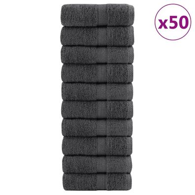 vidaXL Premium-Gästetücher SOLUND 50 Stk. Anthrazit 30x50 cm 600 g/m²