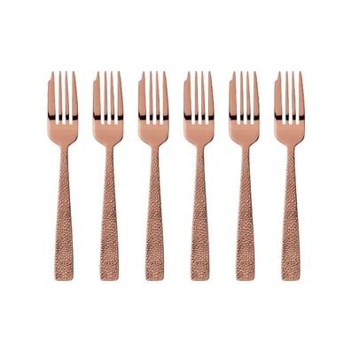 Sambonet Siena Edelstahl/PVD Kupfer Set 6 Kuchengabeln S0197-S00018-S1578 52717CA5
