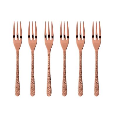 Sambonet Venezia Edelstahl/PVD Kupfer Set 6 Kuchengabeln S0200-S00018-S1578 52765CA5