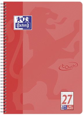 Oxford 400086493 Collegeblock Touch Lin.27 - A4, 80 Blatt, 90 g/qm, 4-fach Lochung