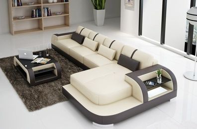 Ecksofa Sofa Couch Polster Wohnlandschaft Polsterecke Designsofa Ledersofa LubyE