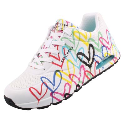 Skechers Uno Spread The Love Damen Sneaker Weiß/Multi 155507-WMLT