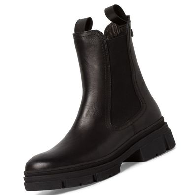 Tamaris Damen Leder Chelsea-Boots Schwarz 1-25901-41/003