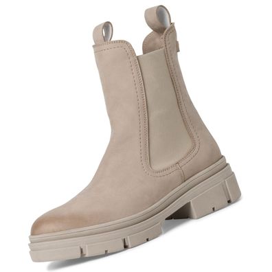 Tamaris Damen Leder Chelsea-Boots Beige 1-25901-41/353