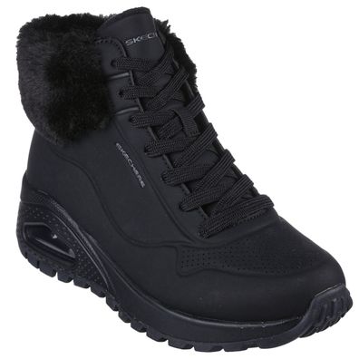 Skechers Uno Rugged Fall Air Damen Stiefelette gefüttert Schwarz 167274-BBK