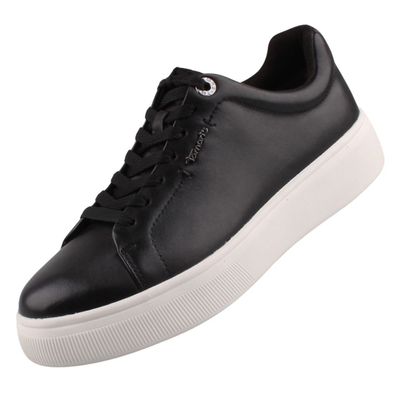 Tamaris Damen Leder Sneaker Schwarz 1-23736-42/0A3