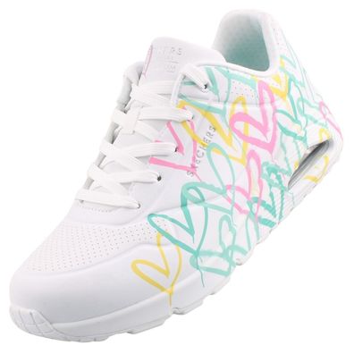 Skechers Uno Love Hearted Damen Sneaker Weiß/Bunt 177982-WMLT