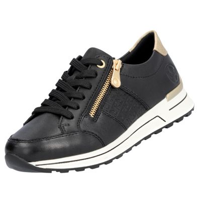 Rieker Damen Leder Sneaker Schwarz N1406-00