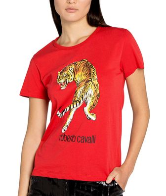 Roberto Cavalli Rc Tiger Print Logo Cotton T-Shirt Top Lounge Iconic Shirt S