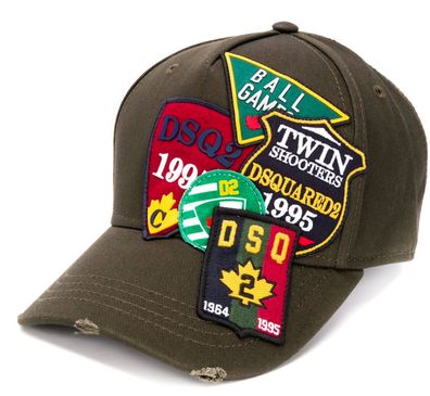 Dsquared2 Iconic Multi All Over Patch Baseballcap Cap Kappe Basebalkappe Hat