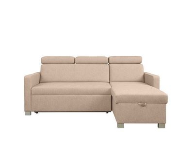 Ecksofa Brico | Couch Sofa mit Schlaffunktion | 168 x 204 x 88-99 cm, Beige