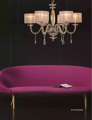 Luxus Deckenleuchter Nikita Kronleuchter Deckenlampe Lüster Gold Kristall