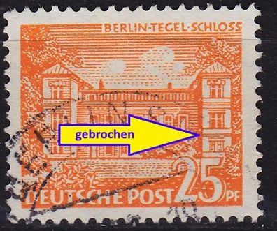 Germany BERLIN [1949] MiNr 0050 II ( O/used ) [01] Plattenfehler