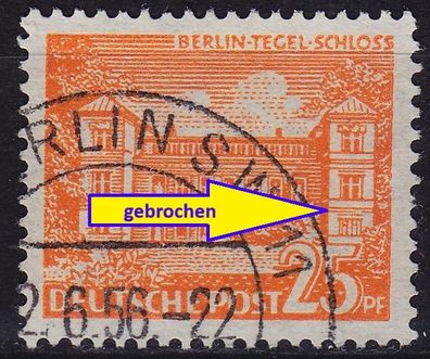 Germany BERLIN [1949] MiNr 0050 II ( O/used ) [02] Plattenfehler