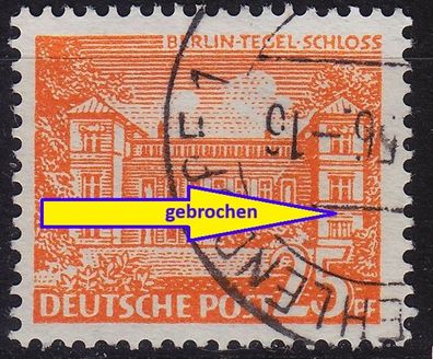 Germany BERLIN [1949] MiNr 0050 II ( O/used ) [03] Plattenfehler