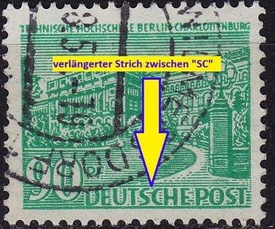 Germany BERLIN [1949] MiNr 0056 IV ( O/used ) [01] Plattenfehler