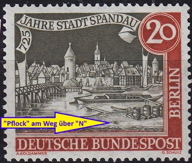 Germany BERLIN [1957] MiNr 0159 I ( * */mnh ) [01] Plattenfehler