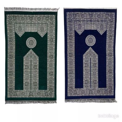 Gebetsteppich Seccade 115x65cm Sejjade Saggada Namazlik Gebet Islam Blau - Grün