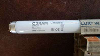 7x Osram Lumilux Leuchtstoffröhre Lampe 18 Watt 830 3000K warmweiß T8 G13