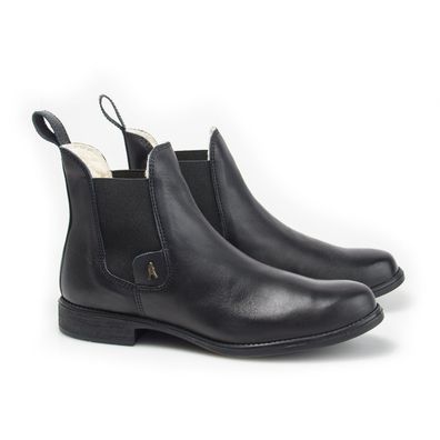 HoboShoes Reitstiefelette John Winter Stiefelette Reitschuh Leder warm schwarz