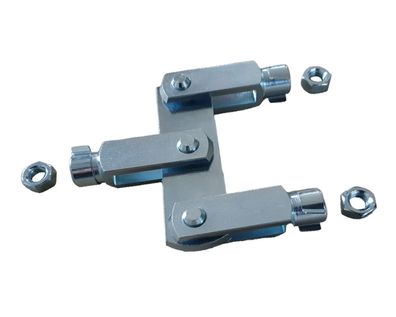 3er Ausgleich M8 - kpl. mit Gabelköpfen + Muttern - Dreierausgleich für Gestänge