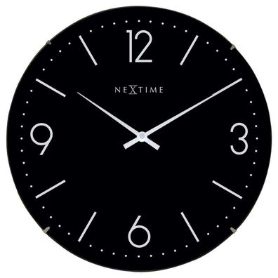 NeXtime - 3157ZW - Wanduhr - 35cm - schwarz - Basic Dome