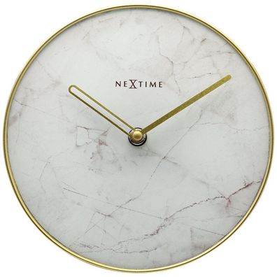 NeXtime - 5222WI - Wanduhr - 20cm - weiß - Marble