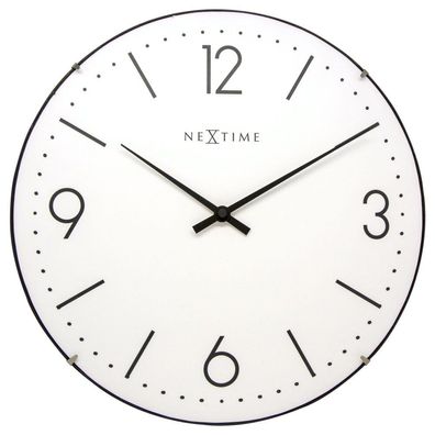 NeXtime - 3157WI - Wanduhr - 35cm - weiß - Basic Dome