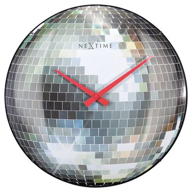 NeXtime - 3293 - Wanduhr - 35cm - schwarz - Disco Ball