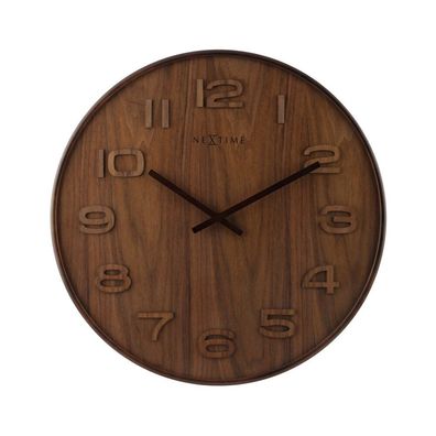 NeXtime - 3096BR - Wanduhr - 35cm - braun - Wood Wood Medium