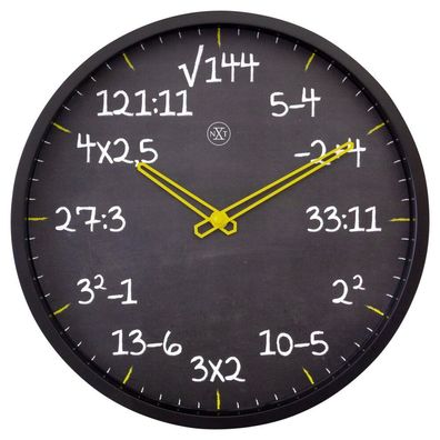 nXt - 7363ZW - Wanduhr - 30cm - schwarz - Maths