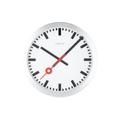 NeXtime - 3998ST - Wanduhr - 19cm - silber - Station