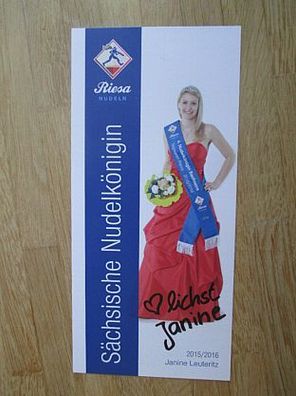 Sächsische Nudelkönigin 2015/2016 Janine Leuteritz - handsigniertes Autogramm!!!