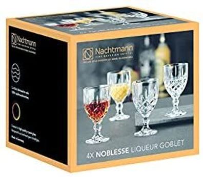 Nachtmann Vorteilset 2 x 4 Stück Noblesse Likörglas Set/4 103748 und Geschenk