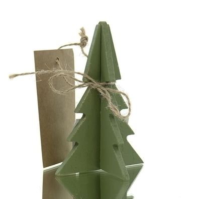 Boltze Weihnachtsdeko Tannenbaum Ceti S Mittelgrün 11,5 cm - Holz