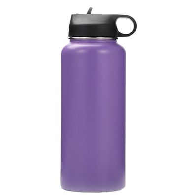 Edelstahl Wasserflasche vakuumisolierte Metall Thermosflasche. Hält warm, lila