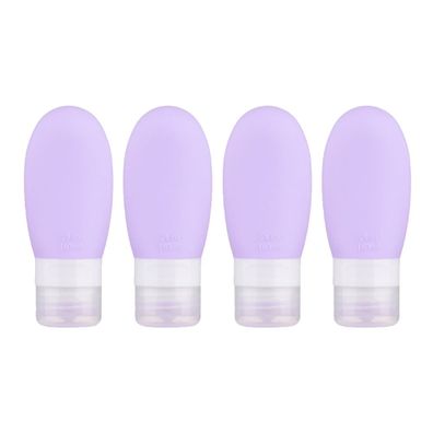 4 Stéck Kieselgel-Unterabféllung, tragbare Kosmetik-Unterabféllung, lila, 60 ml