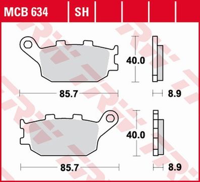 MCB634SH Bremsbelag Honda Kawasaki Suzuki Yamaha