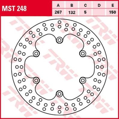 MST248 Bremsscheibe starr Yamaha SR RD XP T-MAX SRX XJ FZ FZX XV TDM FZR XJ BT