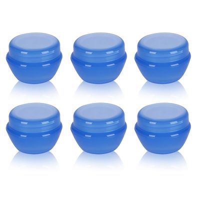 6 Stéck Pilzbox Kunststoff-Cremeflasche, kosmetische Unterabféllung, blau, 30 g