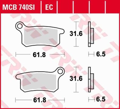 MCB740SI Bremsbelag Husqvarna 65 CR TC KTM 65 SX 85 03-11