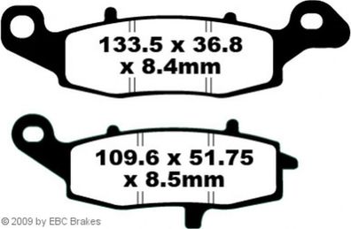 Goldstuff Bremse Sintermetall Kawasaki ER 5 6 GPZ 1100 KLR 650 Versys VN Zephyr